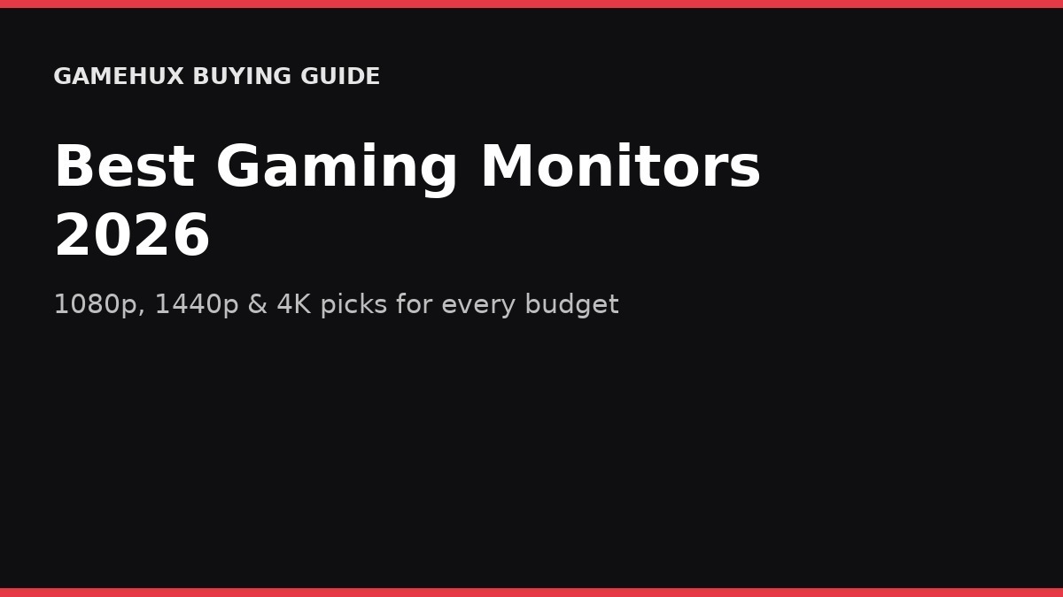 Best Gaming Monitor 2026: 1080p, 1440p & 4K Picks by Budget