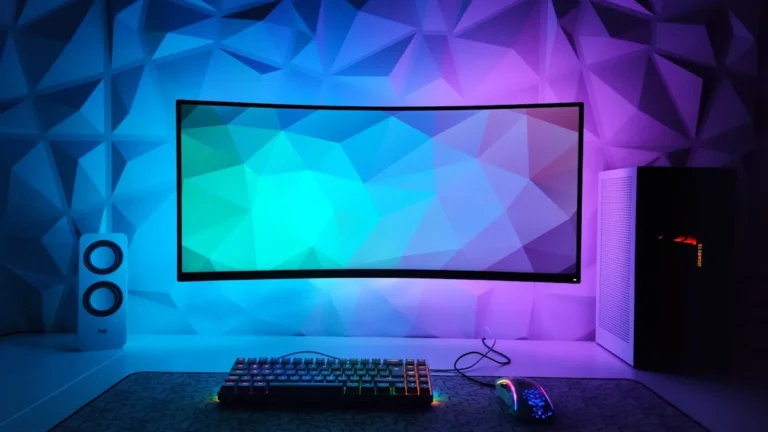 High-resolution gaming monitor sitting on a desk