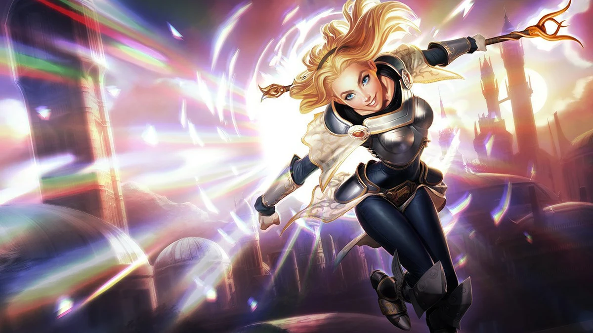 Official League of Legends splash art of Lux, a beginner-friendly champion