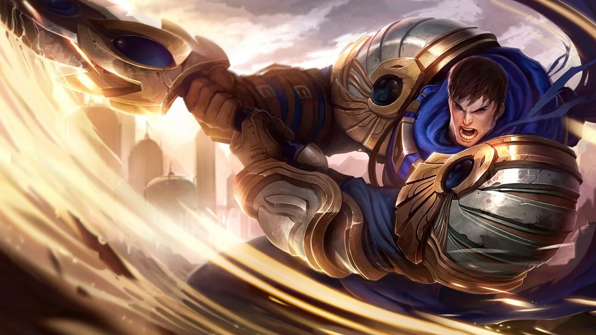 Official League of Legends splash art of Garen, a top beginner champion pick