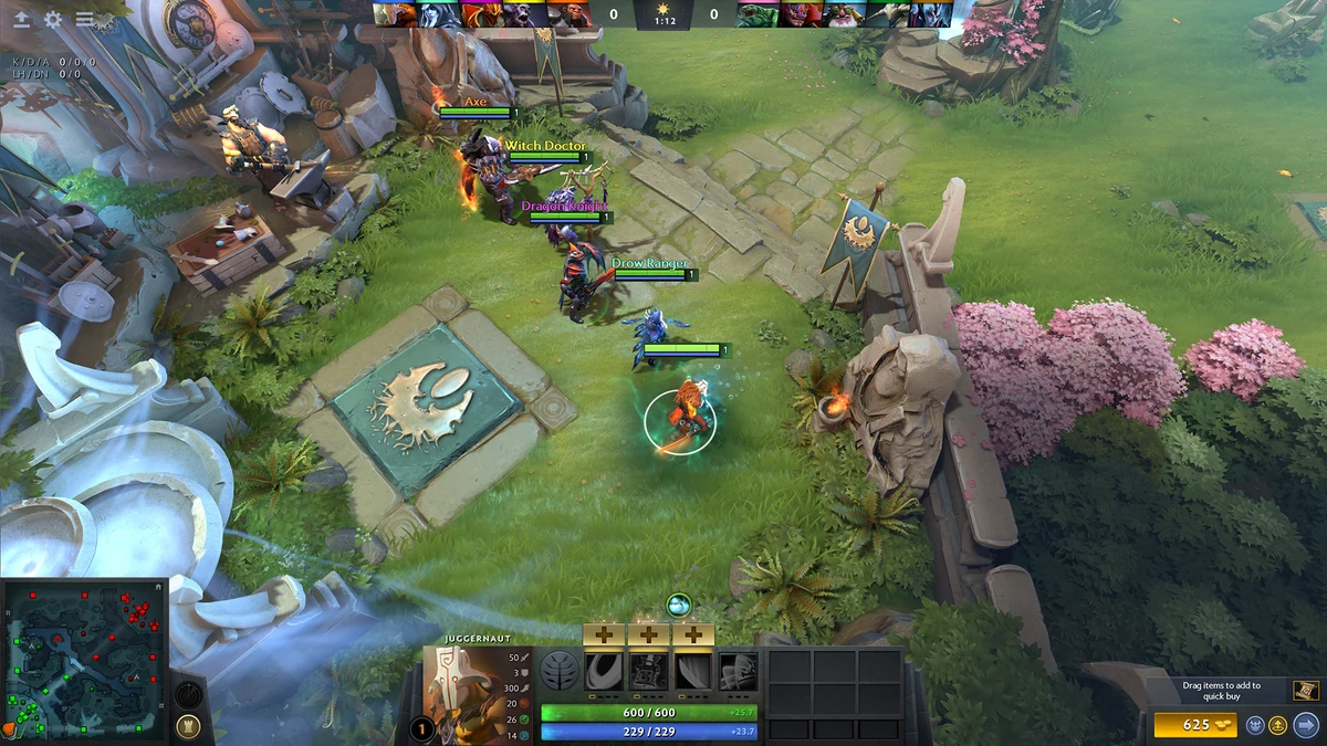Official Dota 2 items and combat screenshot