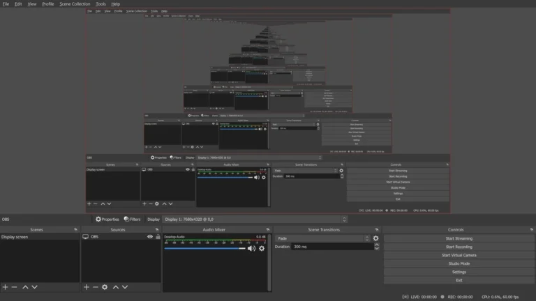 OBS Studio streaming software interface