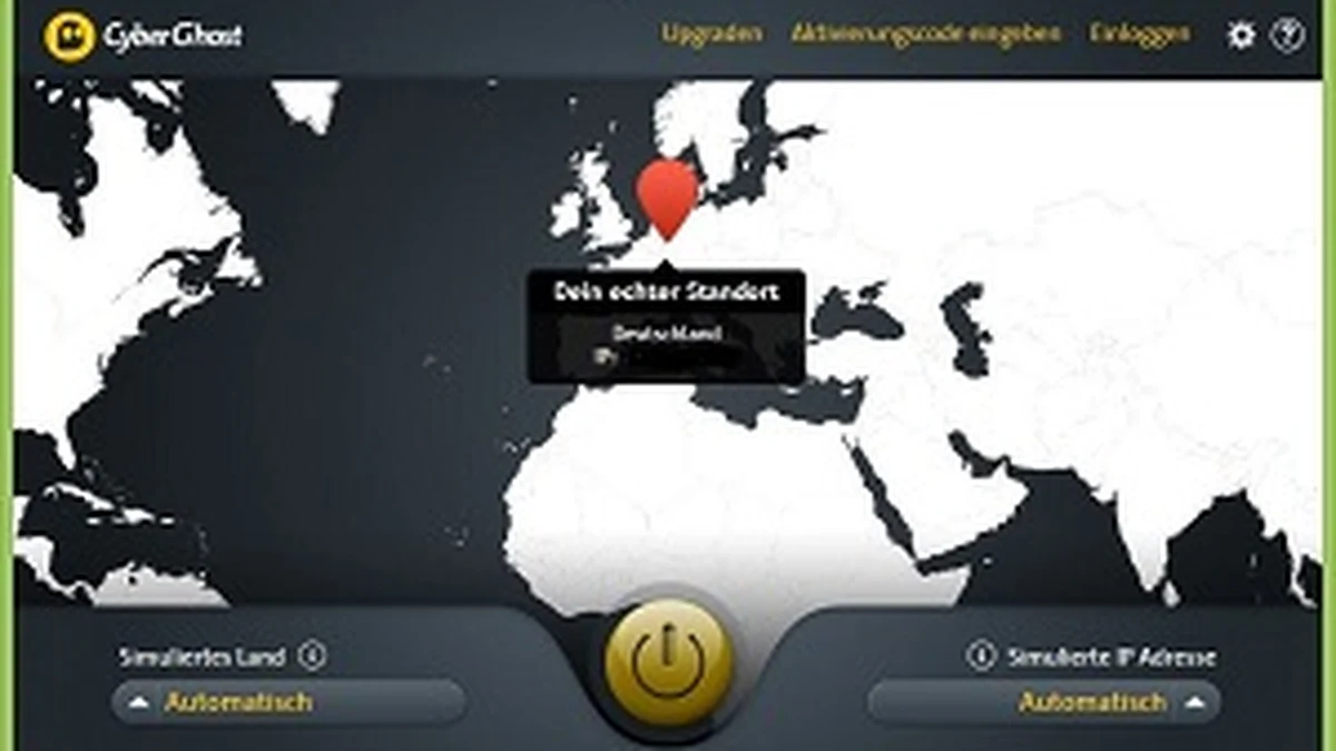 CyberGhost VPN client interface, an example of a free VPN option for gamers