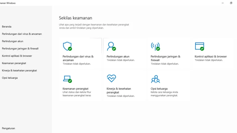 Windows Defender security interface running on Windows 10
