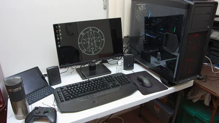 RGB-lit gaming PC setup used for finding the best PC game deals