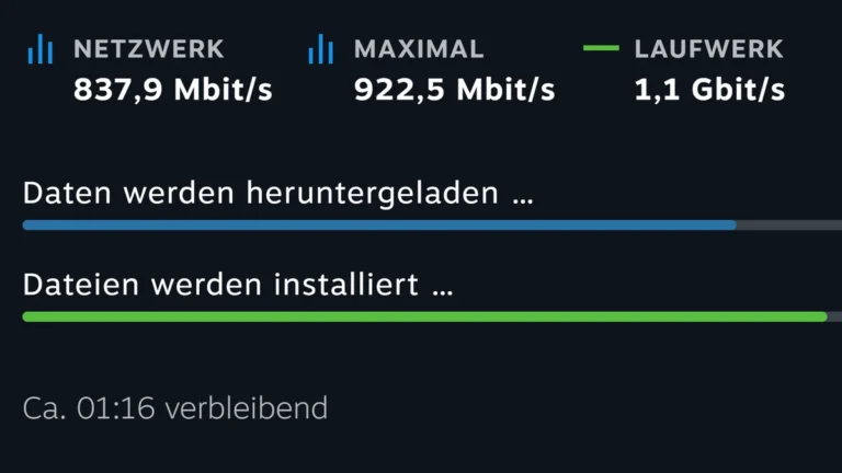 Screenshot of a game downloading in the Steam client